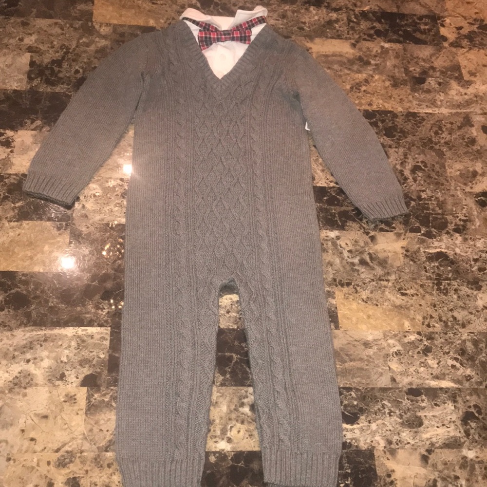 Boys gray sweater onesie. 24m brand new